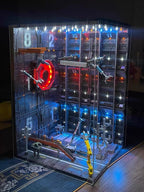 Solo Mecha LED Hangar Display | Cyberpunk Sci-Fi Diorama Box