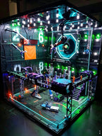 Solo Mecha LED Hangar Display | Cyberpunk Sci-Fi Diorama Box