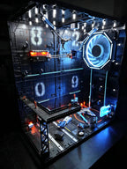 Solo Mecha LED Hangar Display | Cyberpunk Sci-Fi Diorama Box